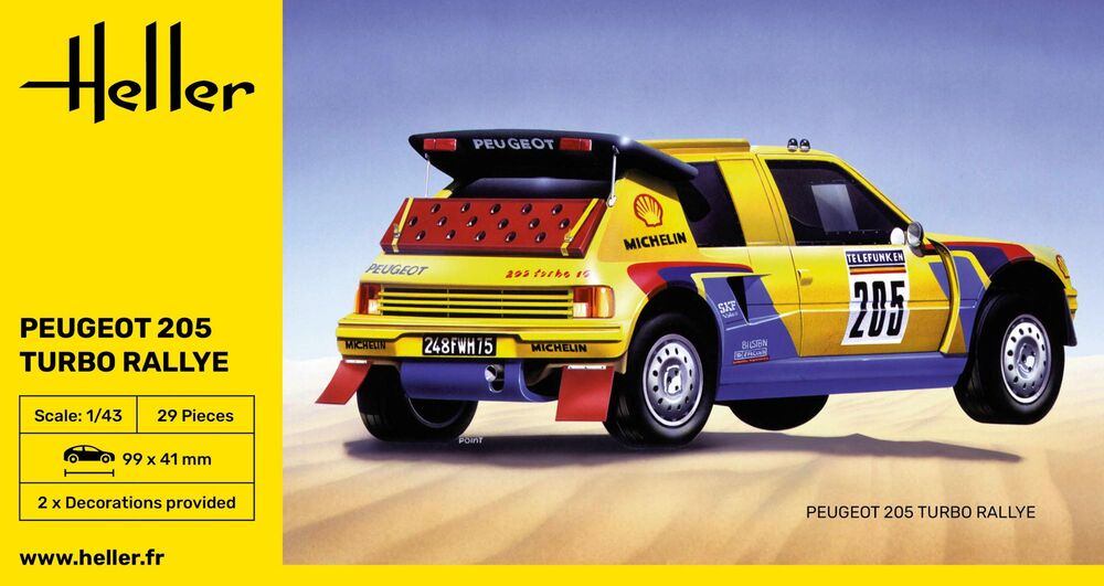 Heller 80189 - Peugeot 205 Turbo Rallye 1/43rd Scale